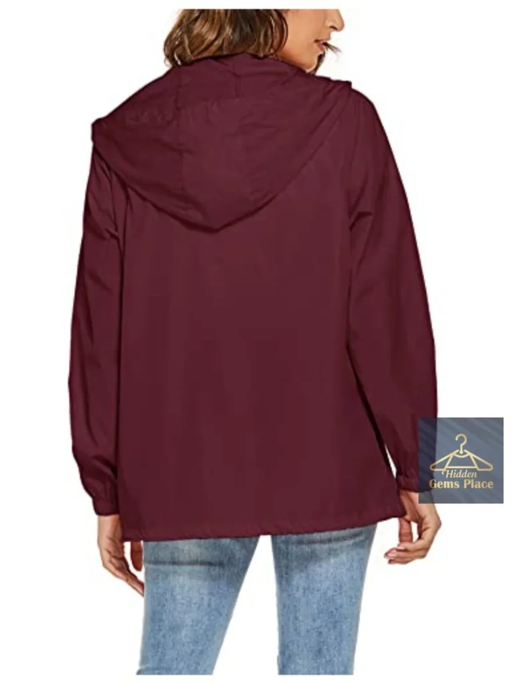 Women's Waterproof Raincoat Lightweight Hooded Breathable Rain Jacket